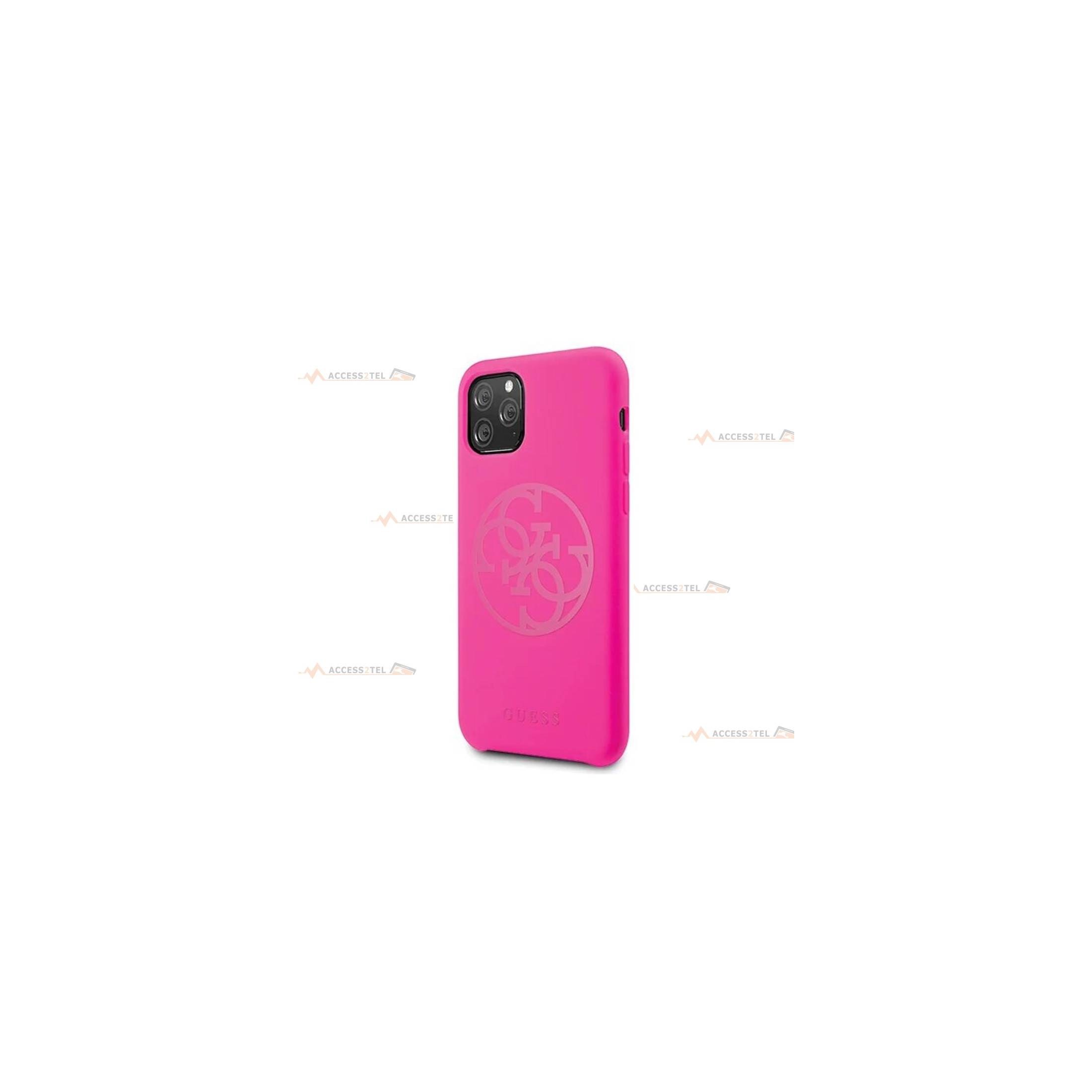 coque de téléphone guess rose fluo pour iphone 11 pro