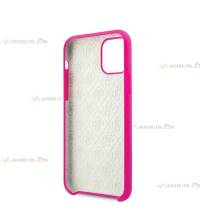 coque de téléphone guess rose fluo pour iphone 11 pro intérieur microfibre