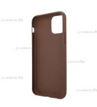 coque de téléphone guess marron avec logo imprimé en cuir pour iphone 11 pro intérieur