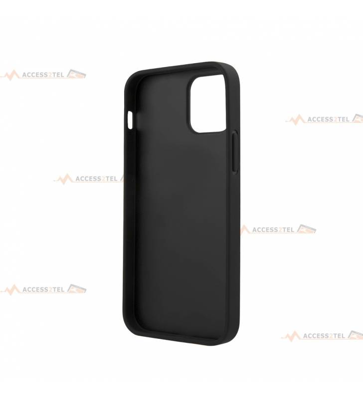 coque de téléphone guess en cuir imprimé noir et pin's pour iphone 12 intérieur