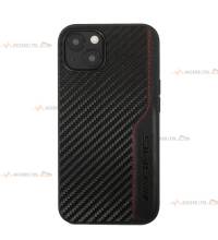 coque de téléphone AMG Carbon couture rouge pour iPhone 13