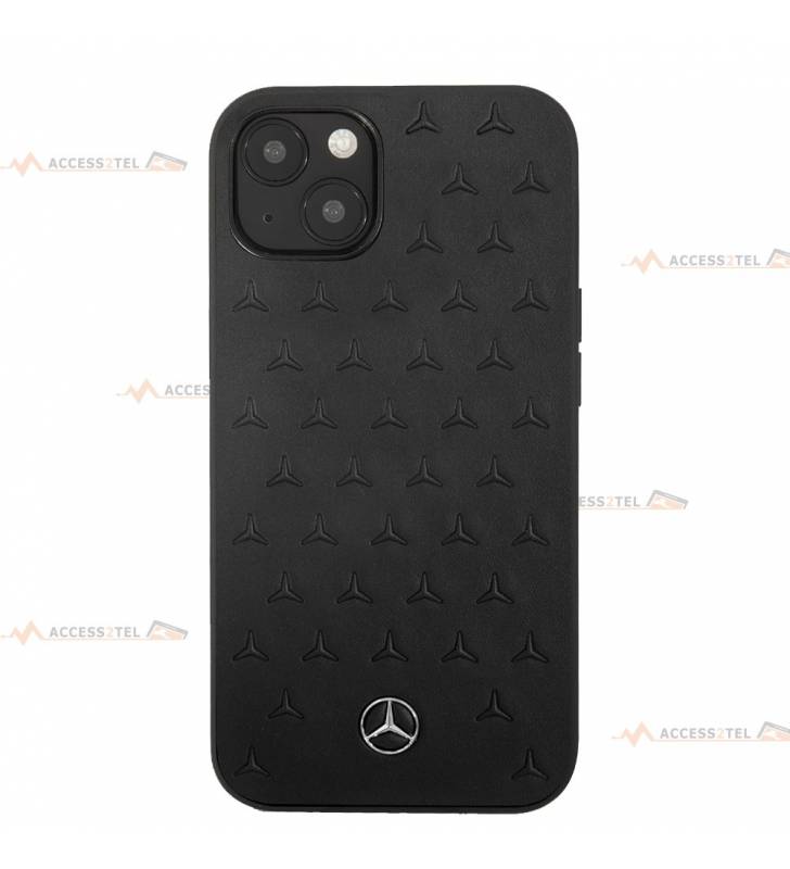 coque de téléphone MERCEDES en cuir étoiles en relief pour iPhone 13