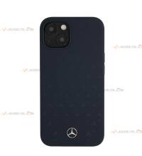 coque de téléphone MERCEDES avec logo étoiles en silicone bleu marine pour iPhone 13