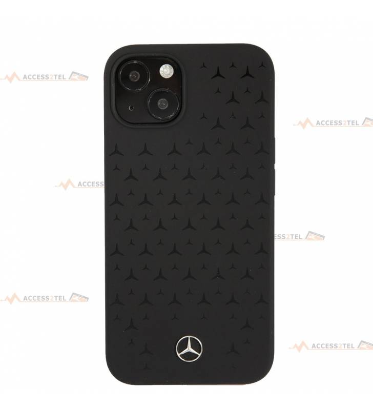 coque de téléphone MERCEDES avec logo étoiles en silicone noir pour iPhone 13