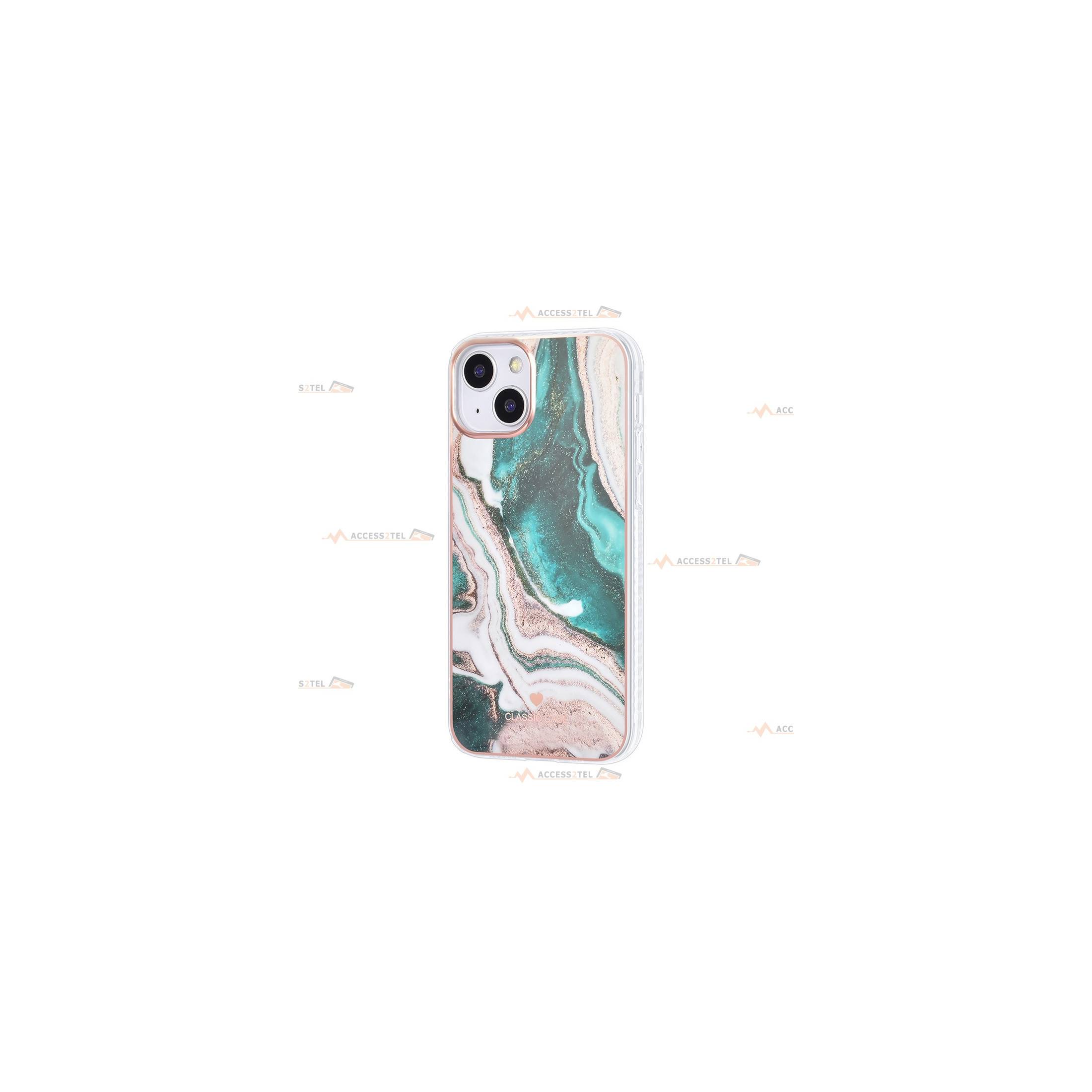 coque de téléphone Uniq marbre vert pour iPhone 13