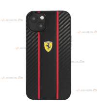 coque de téléphone Ferrari en cuir et carbone  pour iPhone 13