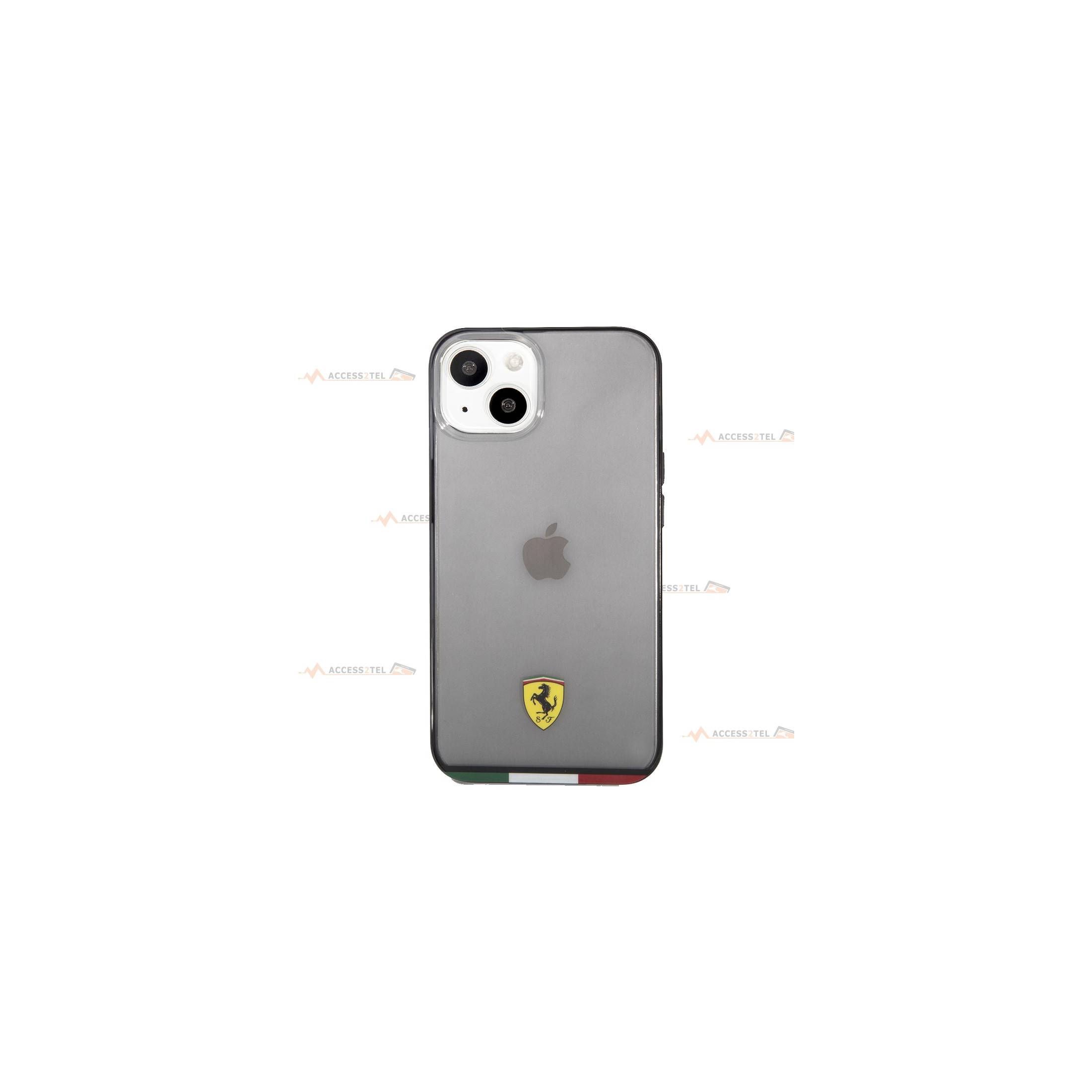 coque de téléphone Ferrari transparente pour iPhone 13