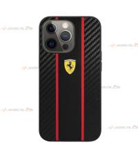 coque de téléphone Ferrari en cuir et carbone effet pneu pour iPhone 13 Pro Max