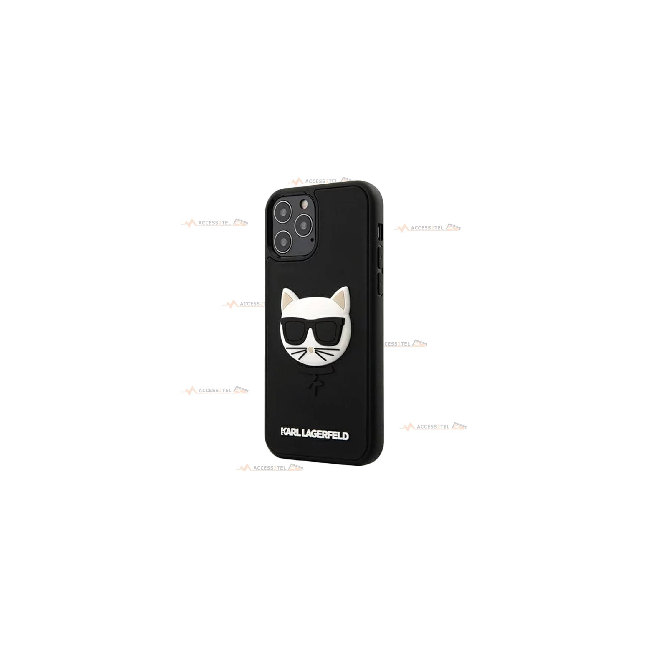 coque de téléphone karl lagarfeld avatar choupette 3D en gomme pour iphone 12