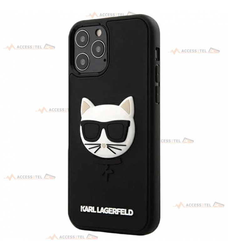 coque de téléphone karl lagarfeld avatar choupette 3D en gomme pour iphone 12