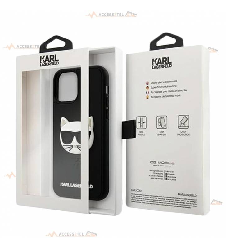 coque de téléphone karl lagarfeld avatar choupette 3D en gomme pour iphone 12 boîte