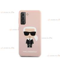 coque de téléphone karl lagarfeld soft touch rose pour samsung galaxy s21