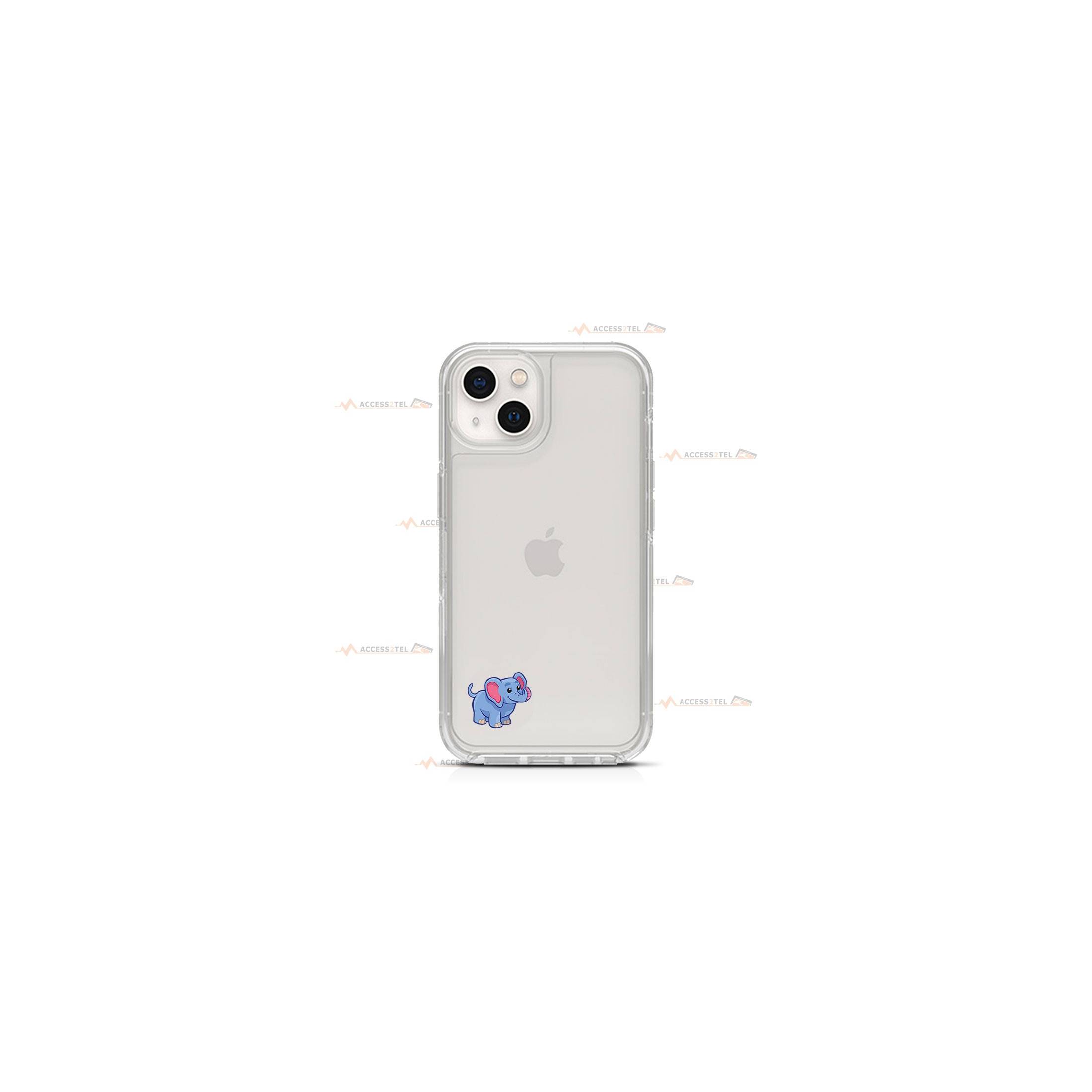 coque de téléphone transparente avec des illustrations d'éléphants