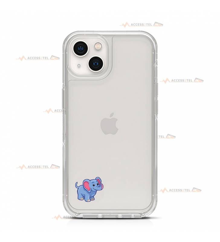 coque de téléphone transparente avec des illustrations d'éléphants