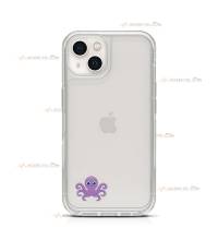 coque de téléphone transparente avec des illustrations de pieuvres violettes