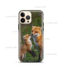 coque de téléphone avec un renard et son petit