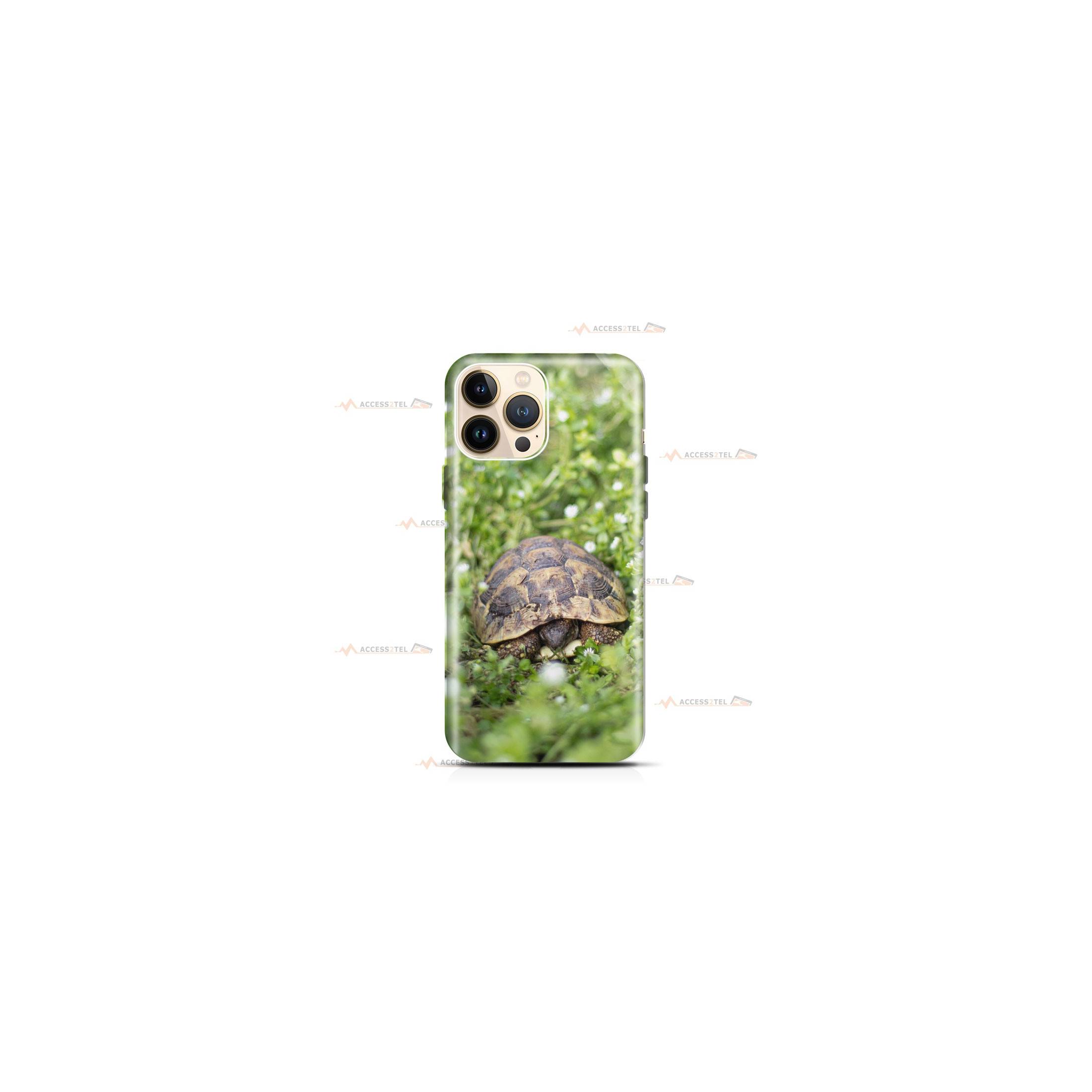 coque de téléphone avec une tortue de jardin