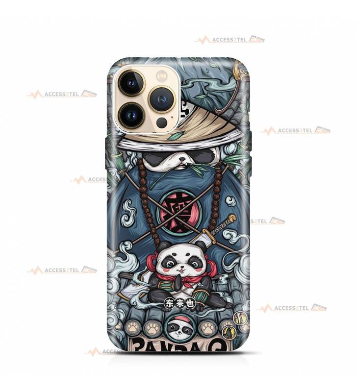 coque de téléphone avec une illustration de pandas samouraïs