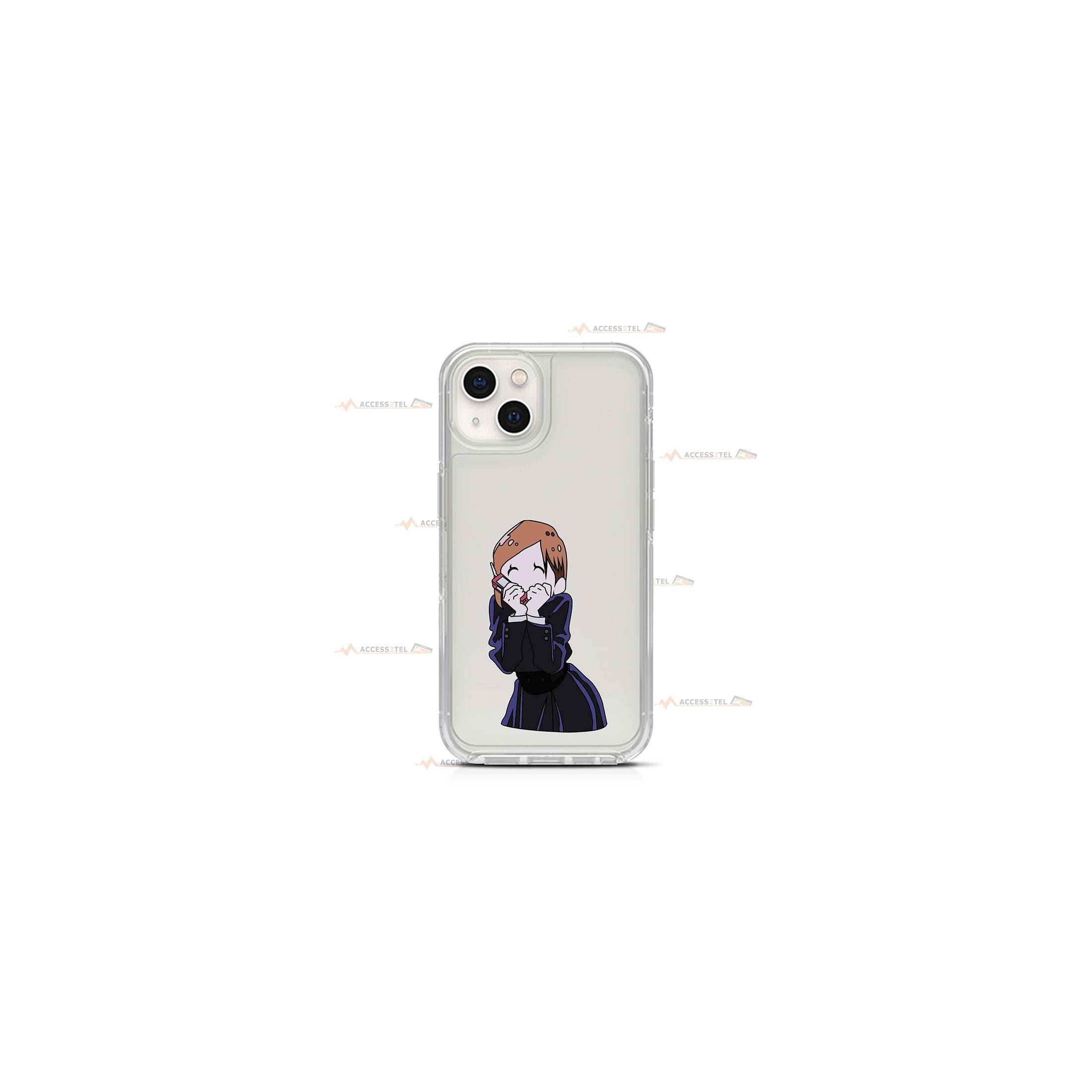 coque de téléphone transparente avec la silhouette de Nobara Kugisaki dans l'anime Jujutsu Kaisen