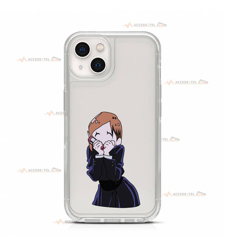 coque de téléphone transparente avec la silhouette de Nobara Kugisaki dans l'anime Jujutsu Kaisen