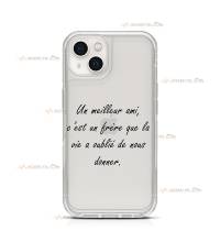 coque de téléphone transparente avec le texte "Un meilleur ami