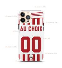 coque de téléphone personnalisable avec son nom sur le maillot de l'équipe de foot AJ Ajaccio