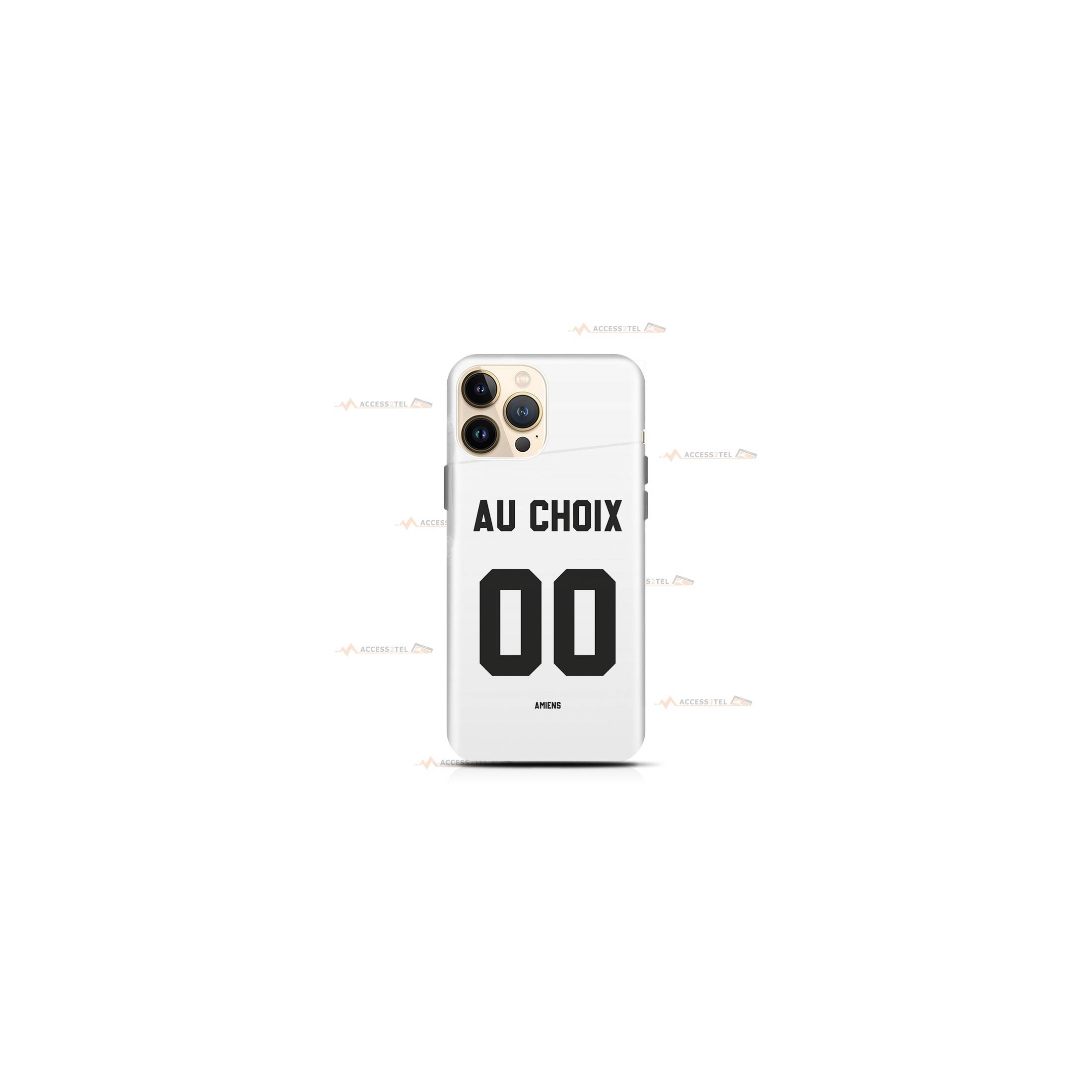 coque de téléphone personnalisable avec son nom sur le maillot de l'équipe de foot Amiens SC