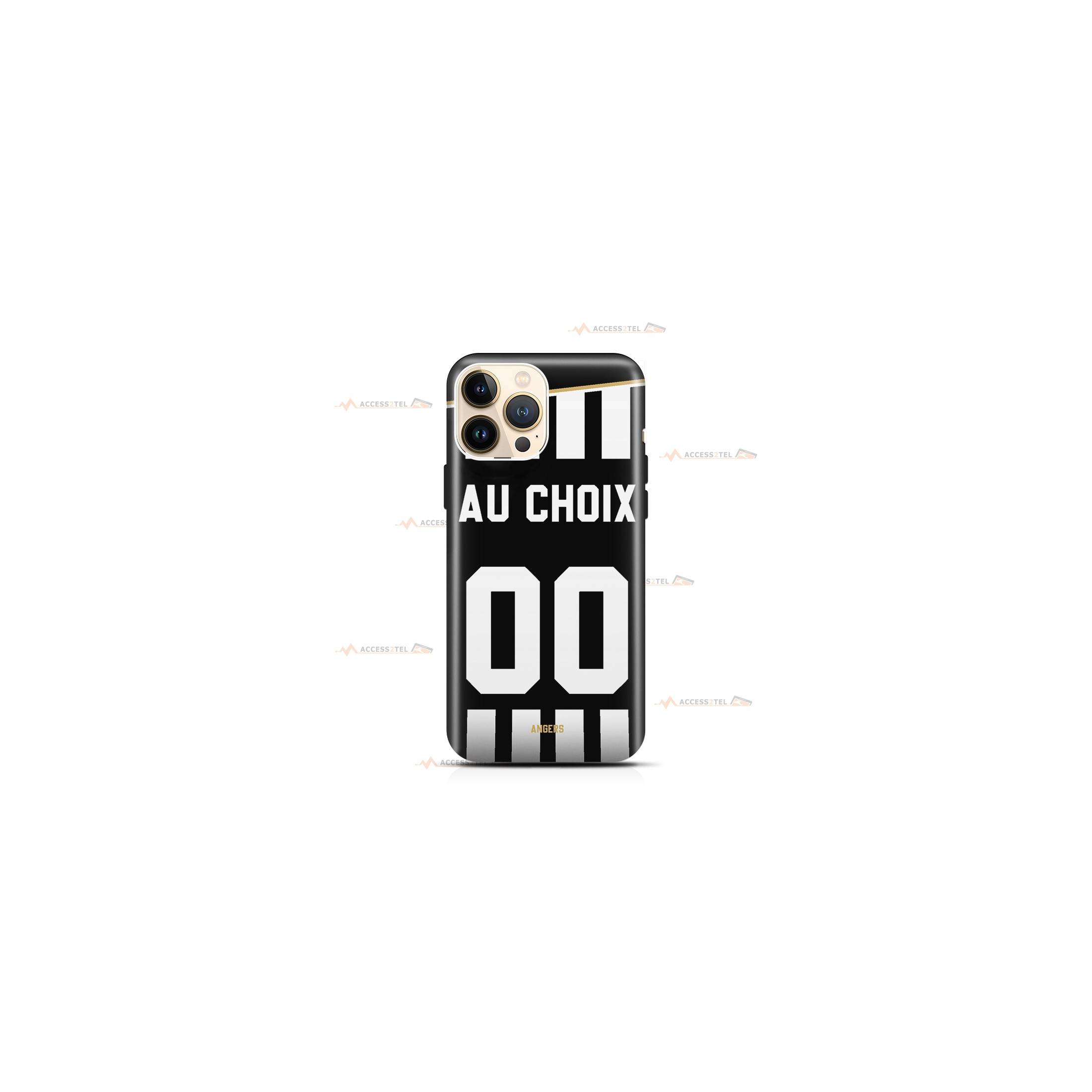 coque de téléphone personnalisable avec son nom sur le maillot de l'équipe de foot angers SCO