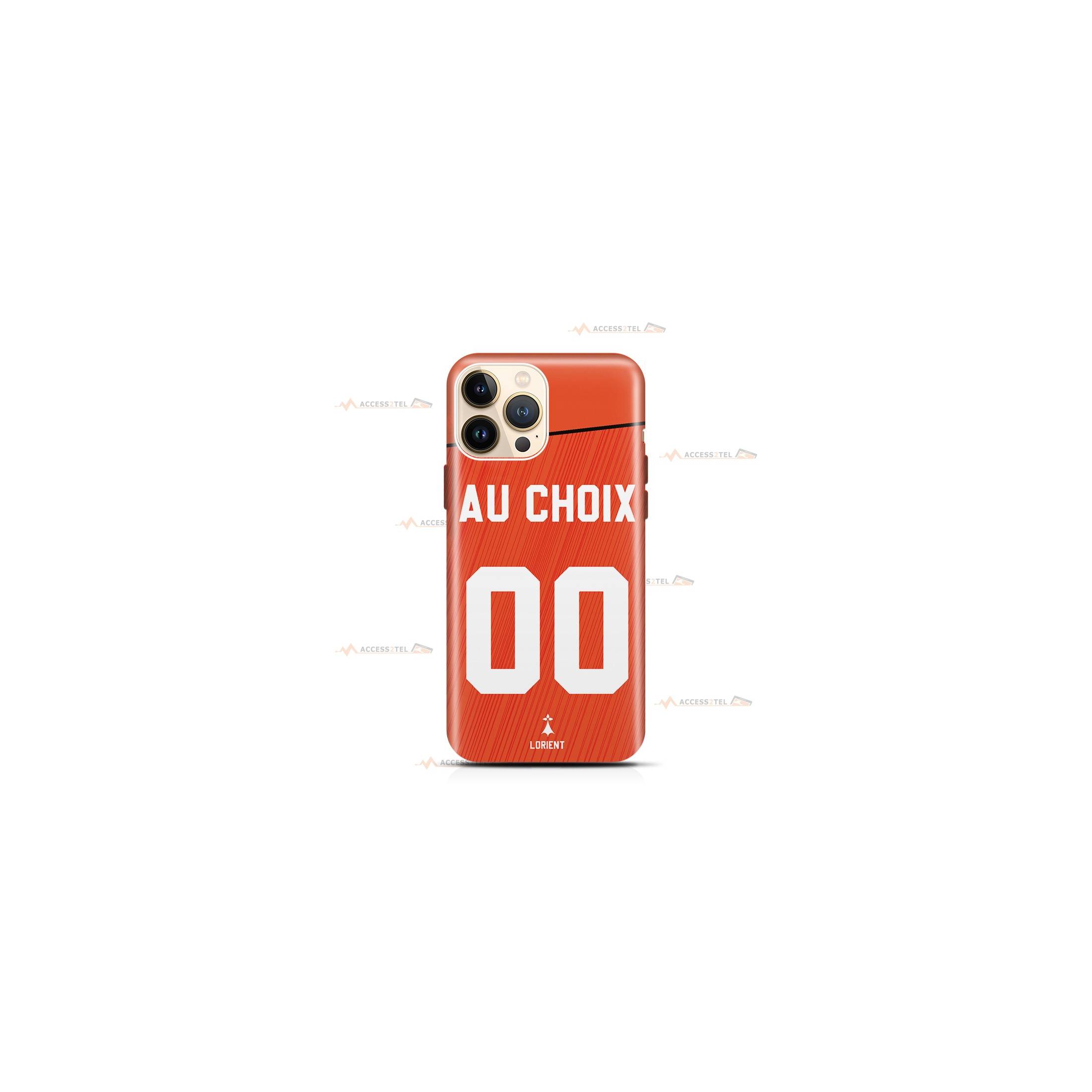 coque de téléphone personnalisable avec son nom sur le maillot de l'équipe de foot FC Lorient