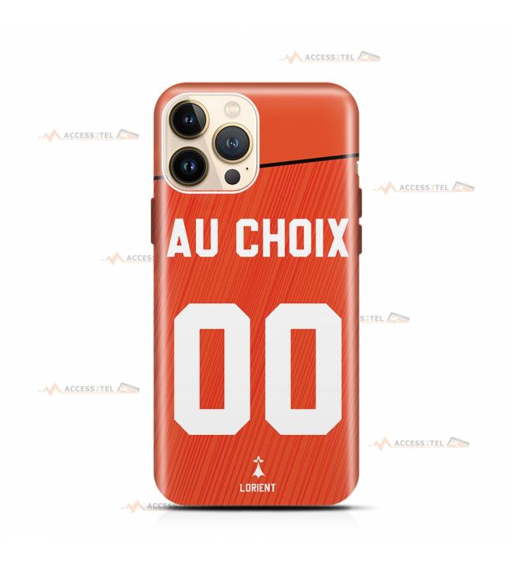 coque de téléphone personnalisable avec son nom sur le maillot de l'équipe de foot FC Lorient