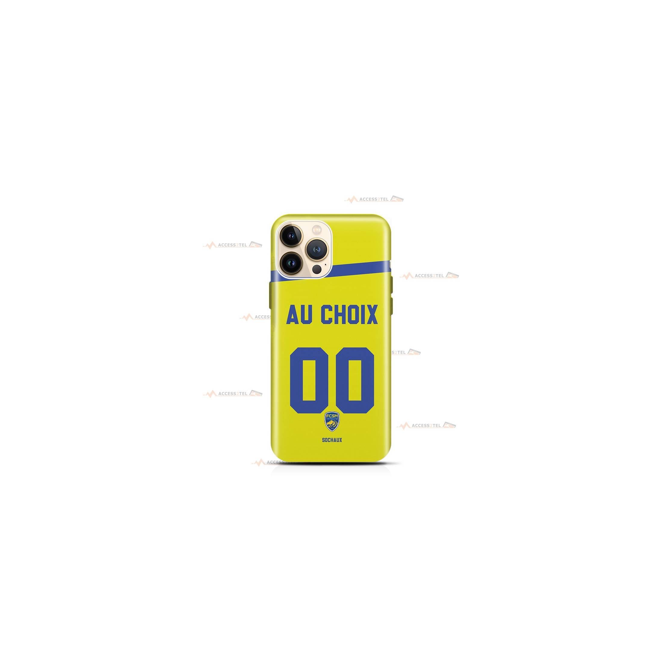 coque de téléphone personnalisable avec son nom sur le maillot de l'équipe de foot FC Sochaux-Montbéliard