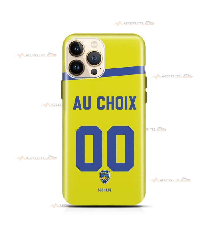 coque de téléphone personnalisable avec son nom sur le maillot de l'équipe de foot FC Sochaux-Montbéliard