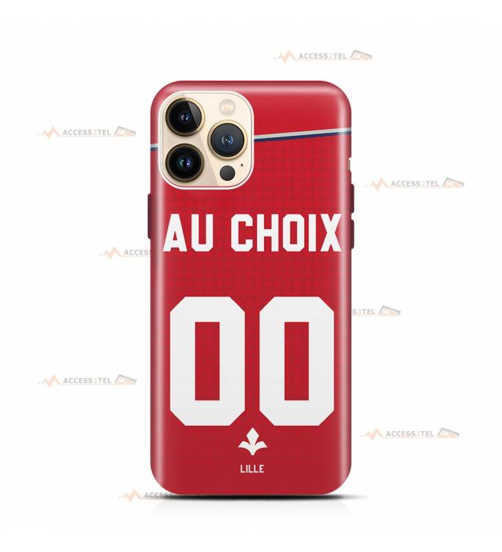 coque de téléphone personnalisable avec son nom sur le maillot de l'équipe de foot LOSC Lille