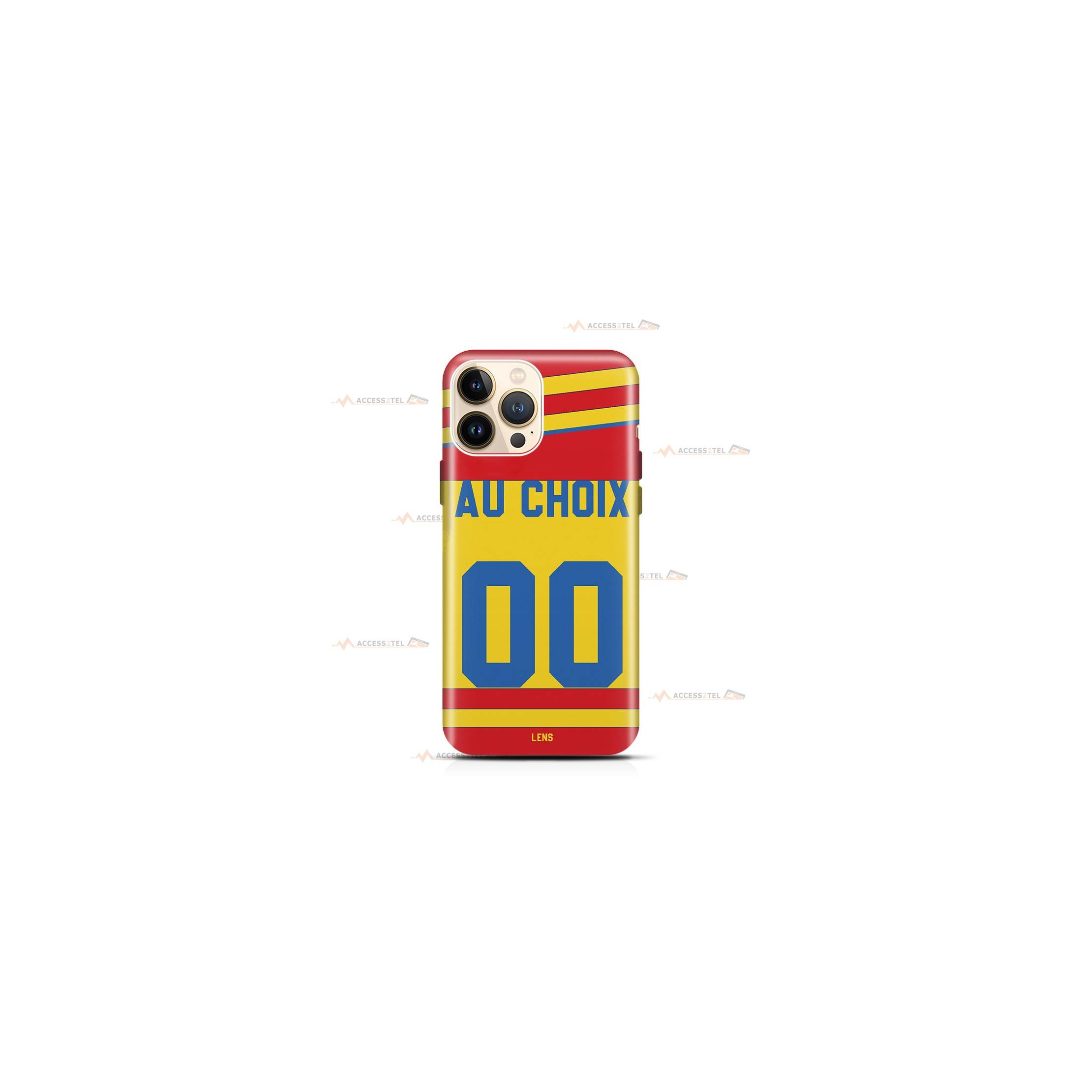 coque de téléphone personnalisable avec son nom sur le maillot de l'équipe de foot RC Lens