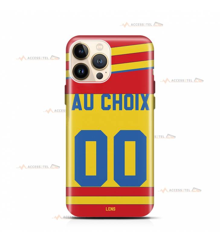 coque de téléphone personnalisable avec son nom sur le maillot de l'équipe de foot RC Lens