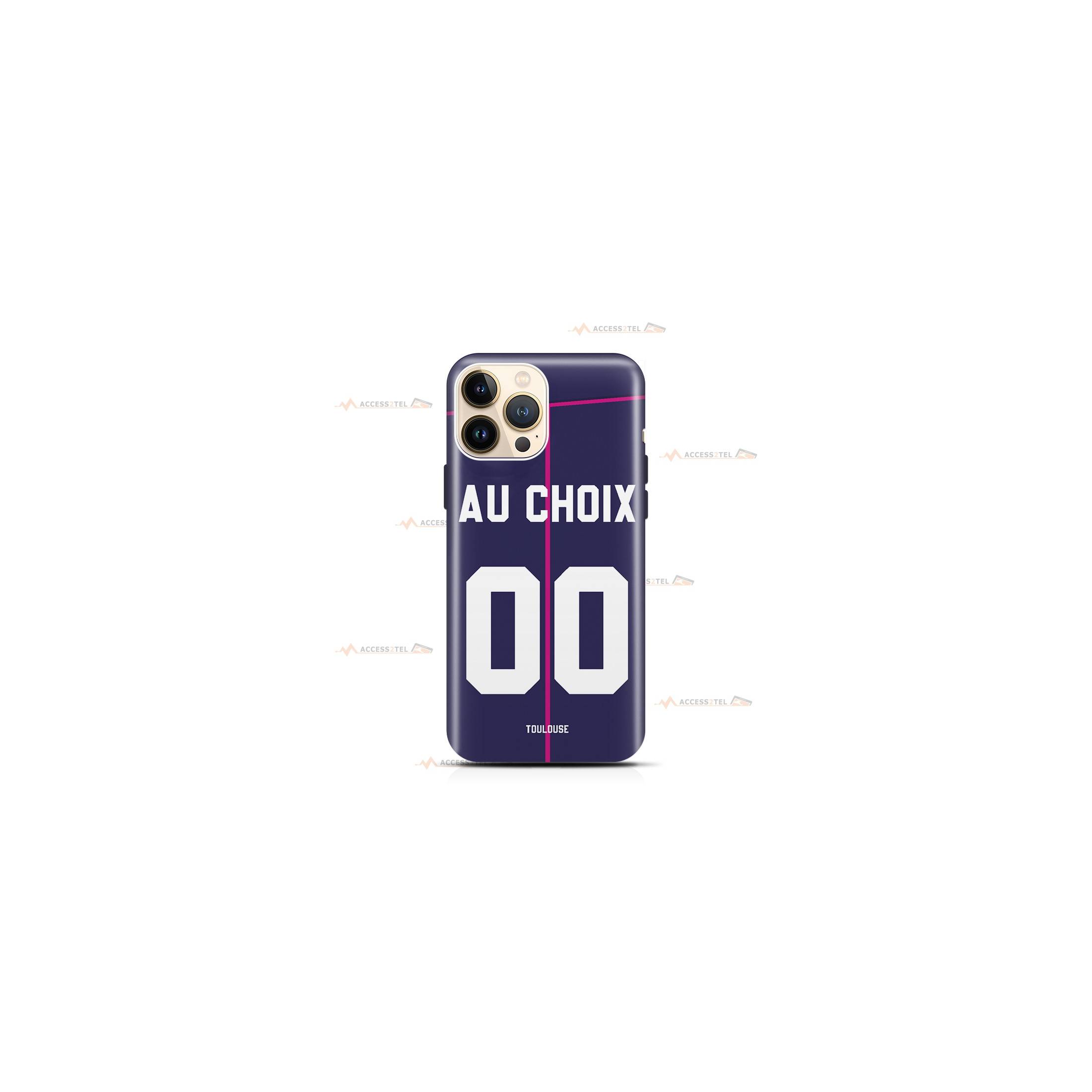 coque de téléphone personnalisable avec son nom sur le maillot de l'équipe de foot Toulouse FC