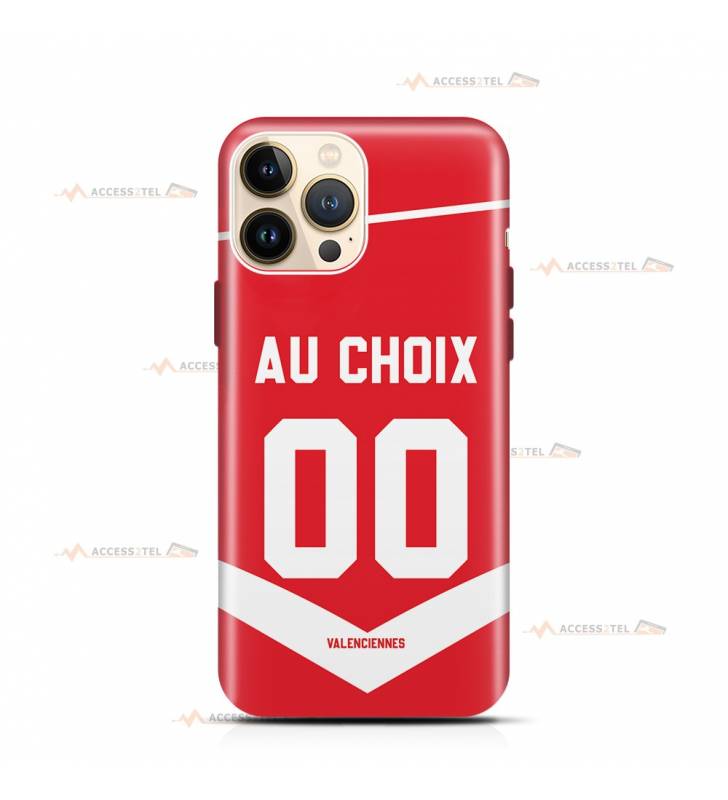 coque de téléphone personnalisable avec son nom sur le maillot de l'équipe de foot Valenciennes FC