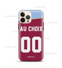 coque de téléphone personnalisable avec son nom sur le maillot de l'équipe de foot anglaise Aston Villa