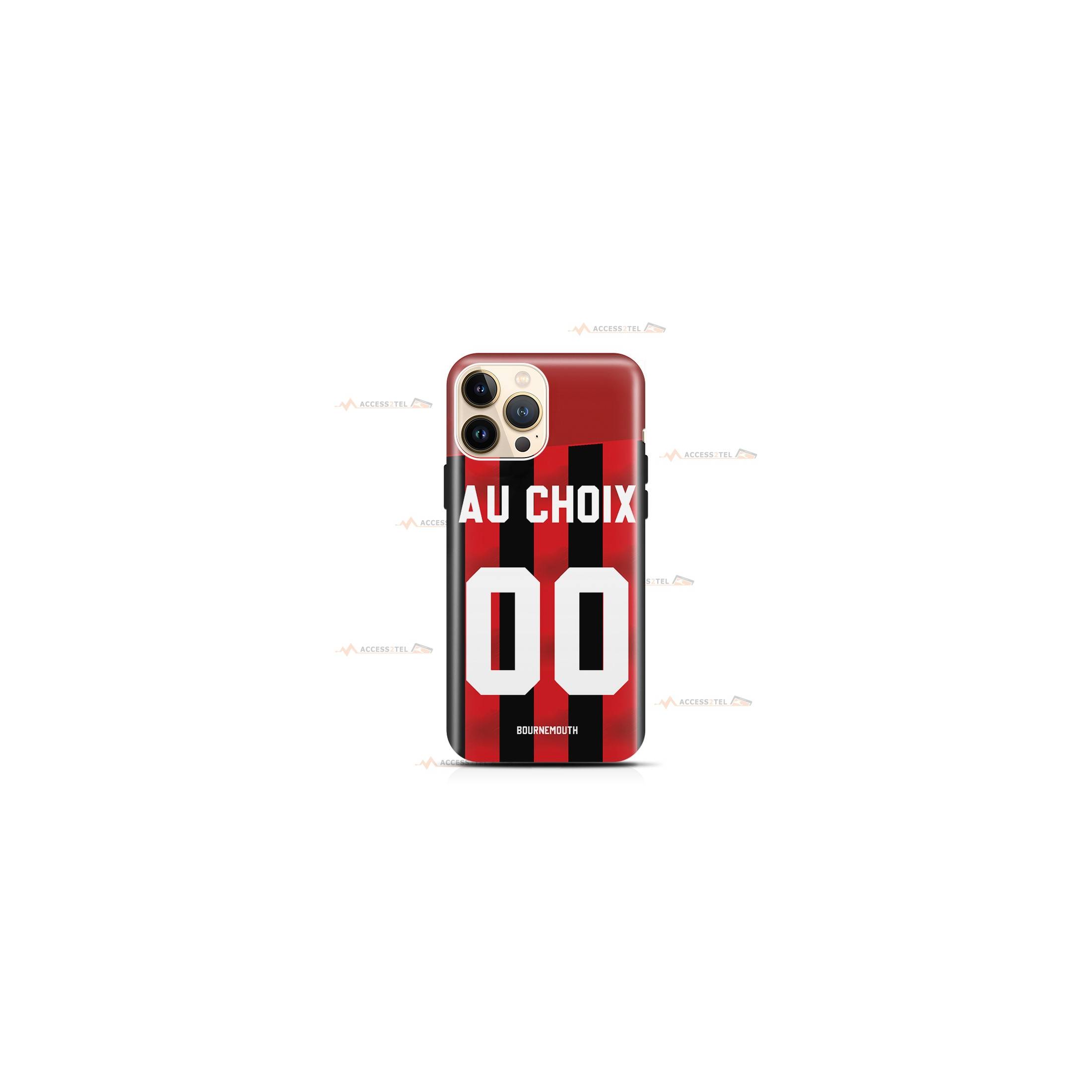 coque de téléphone personnalisable avec son nom sur le maillot de l'équipe de foot anglaise Bournemouth