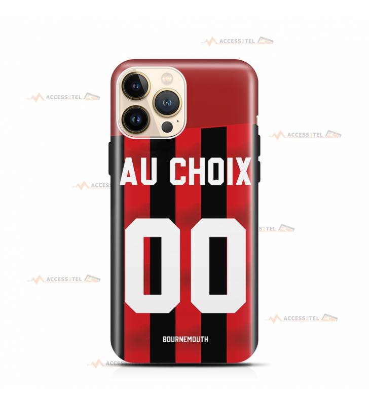 coque de téléphone personnalisable avec son nom sur le maillot de l'équipe de foot anglaise Bournemouth