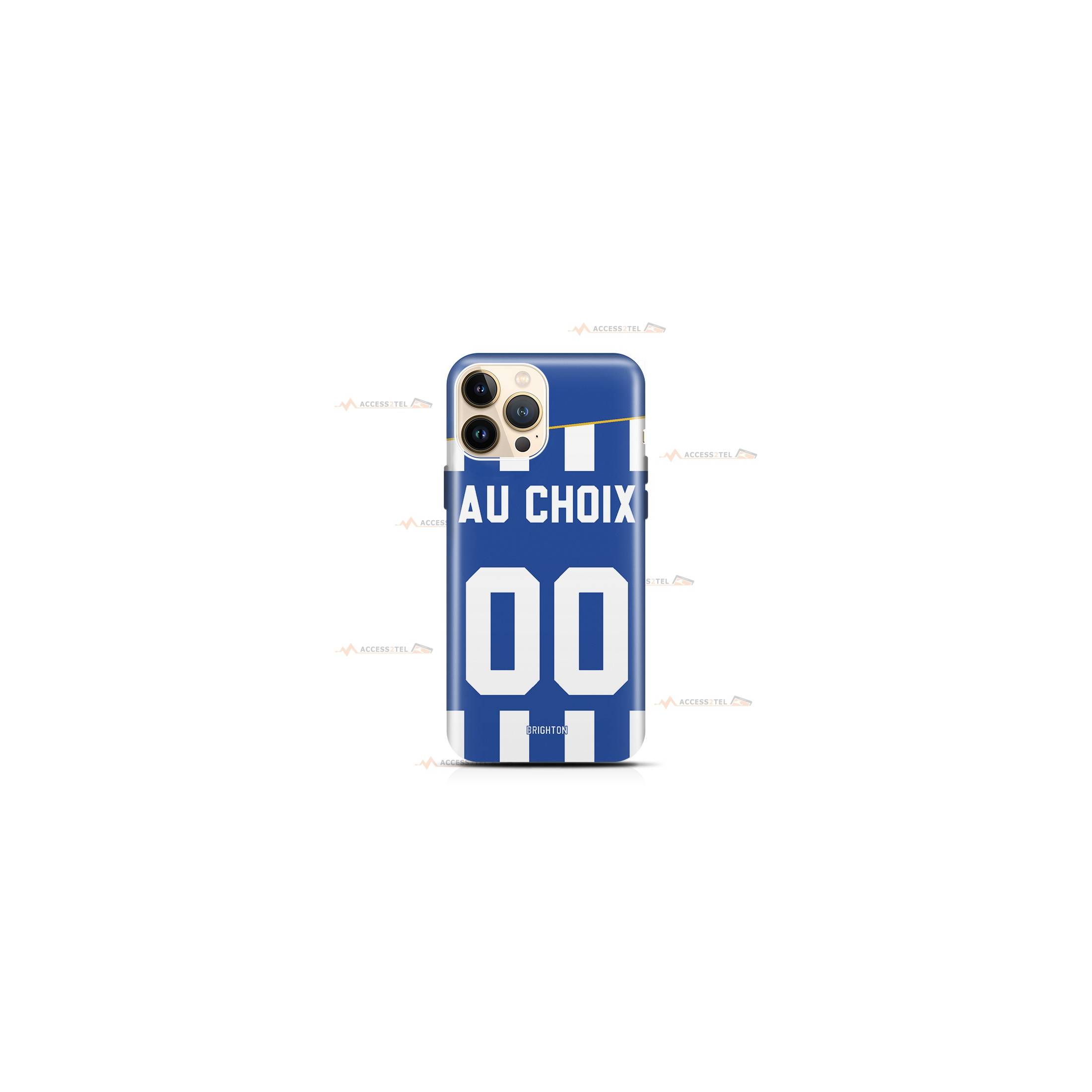 coque de téléphone personnalisable avec son nom sur le maillot de l'équipe de foot anglaise Brighton & Hove Albion