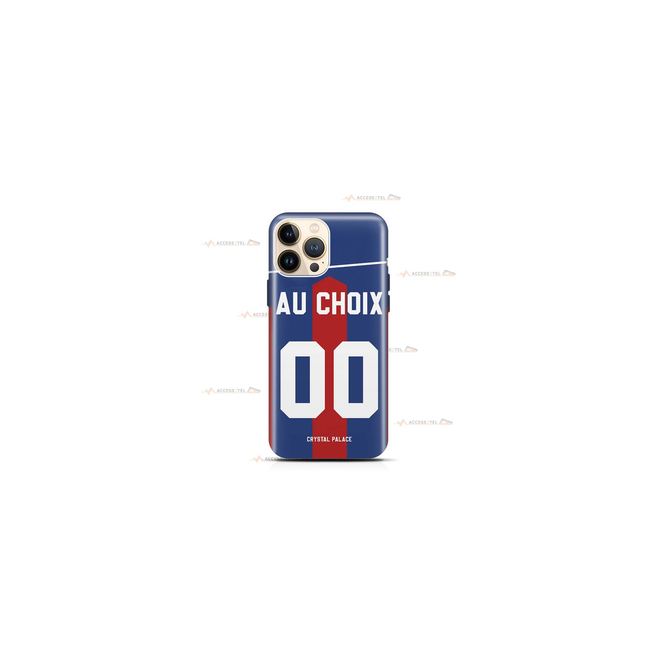 coque de téléphone personnalisable avec son nom sur le maillot de l'équipe de foot anglaise Crystal Palace