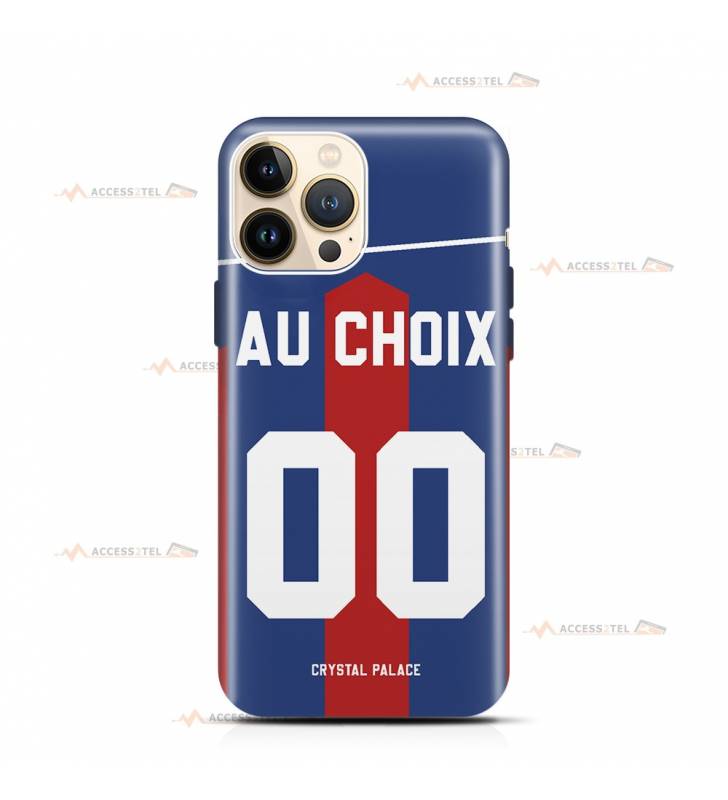 coque de téléphone personnalisable avec son nom sur le maillot de l'équipe de foot anglaise Crystal Palace