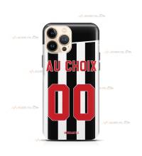 coque de téléphone personnalisable avec son nom sur le maillot de l'équipe de foot anglaise Newcastle United