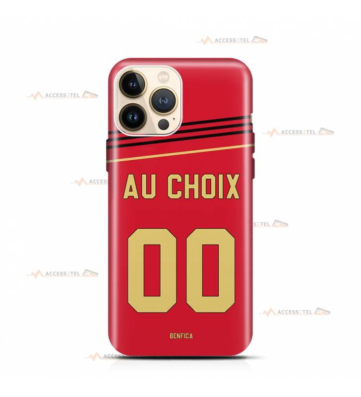 coque de téléphone personnalisable avec son nom sur le maillot de l'équipe de foot portuguaise Benfica Lisbonne