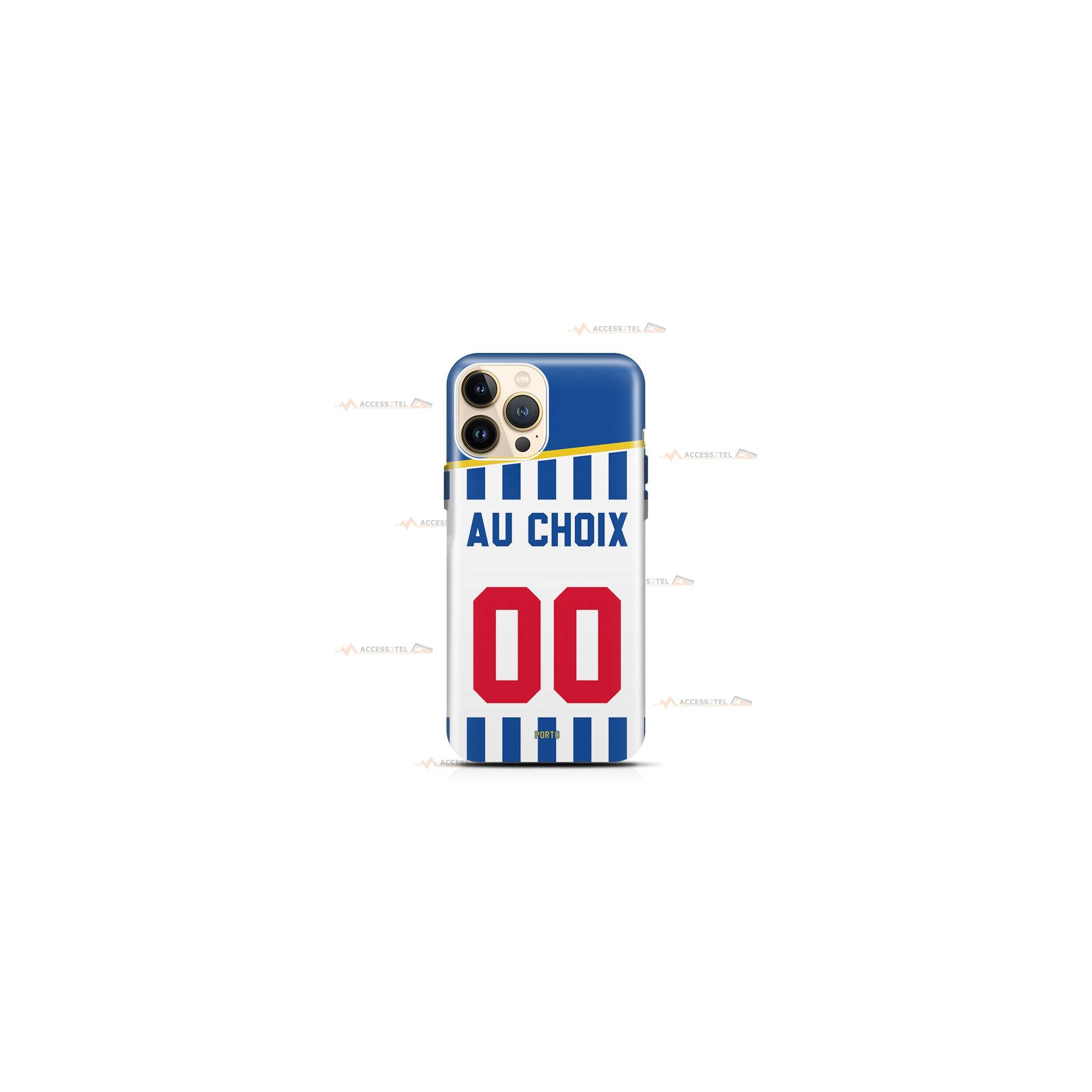coque de téléphone personnalisable avec son nom sur le maillot de l'équipe de foot portuguaise FC Porto