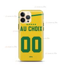 coque de téléphone personnalisable avec son nom sur le maillot de l'équipe de foot du Brésil