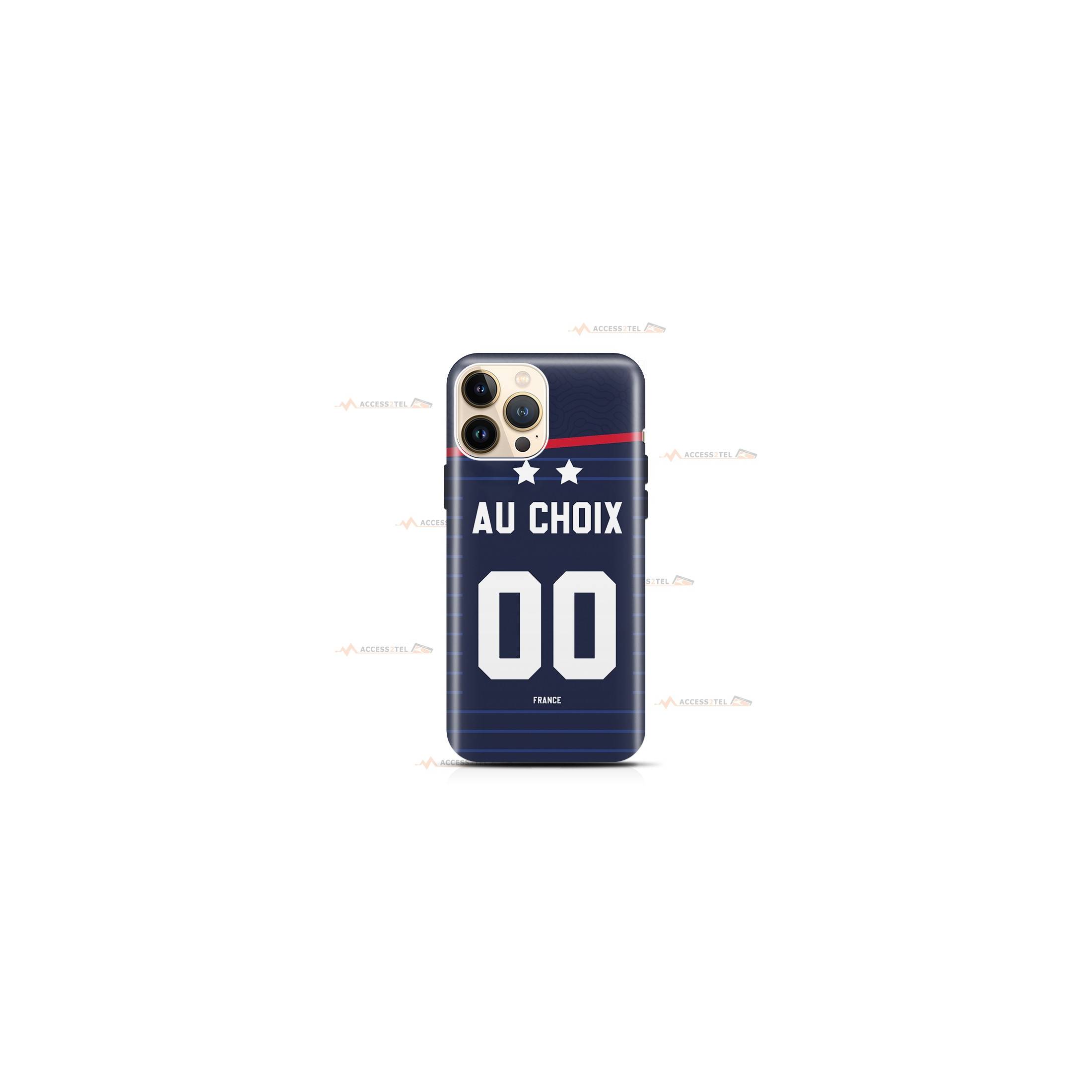 coque de téléphone personnalisable avec son nom sur le maillot de l'équipe de foot de la France