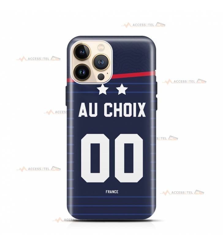 coque de téléphone personnalisable avec son nom sur le maillot de l'équipe de foot de la France