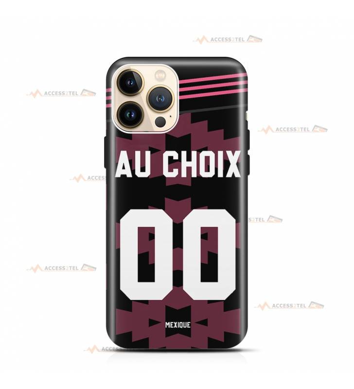 coque de téléphone personnalisable avec son nom sur le maillot de l'équipe de foot du Mexique